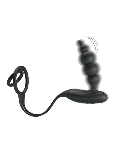 Plug Anal con Anillo para el Pene con Vibracion