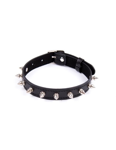 Collar con Pinchos Ajustable 43 cm Negro Collar con Pinchos Ajustable 43 cm Negro