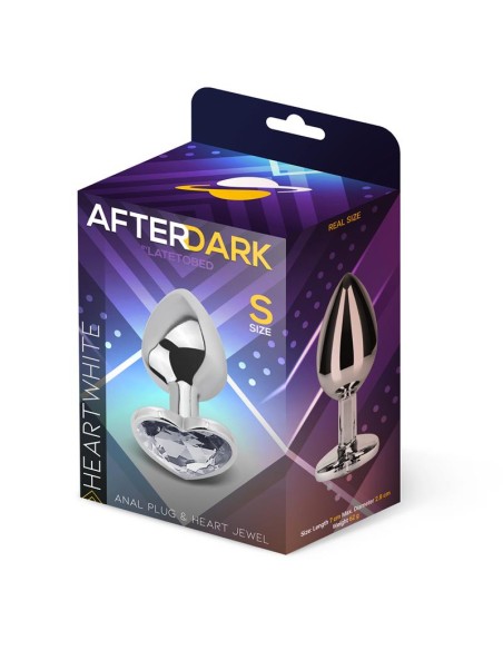 Plug Anal con Joya de Corazon Blanco Talla S