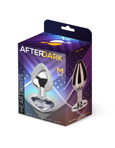 Plug Anal con Joya de Corazon Blanco Talla M