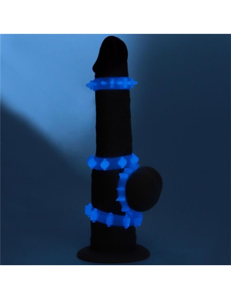 Lumino Play Set 4 Anillo para el Pene Luz Azul