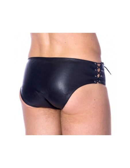 Slips de Cuero Ajustable Color Negro