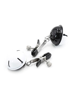 Pinzas para Pezones con Cascabeles Blanco Negro 2