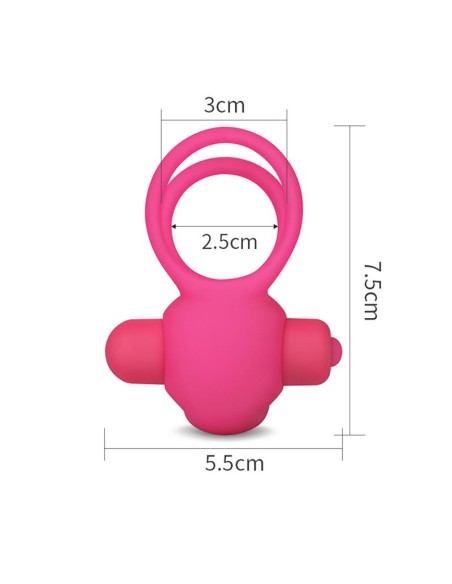 Anillo Vibrador Doble Power Clit Duo Rosa