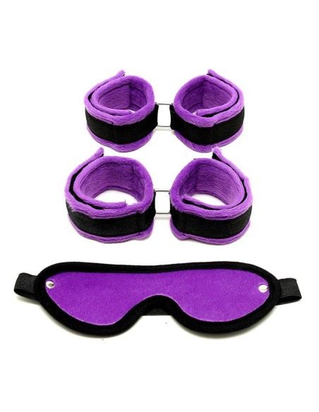 Rimba Bondage Play Set de Esposas para Tobillo y Munecas Color Purpura
