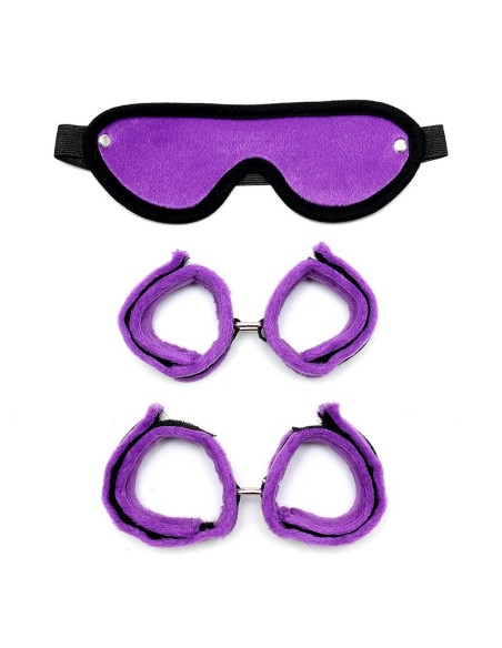 Rimba Bondage Play Set de Esposas para Tobillo y Munecas Color Purpura