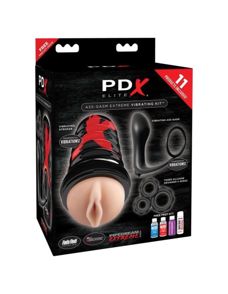 PDX Elite Kit Masturbador Vibrador Ass Gasm PDX Elite Kit Masturbador Vibrador Ass Gasm