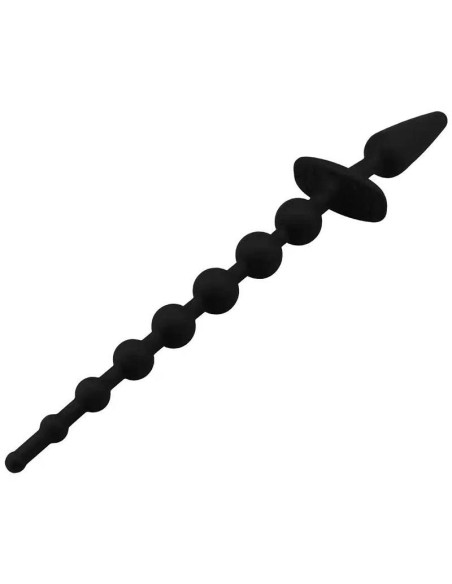 Plug Anal con Cadena Anal Silicona Negro