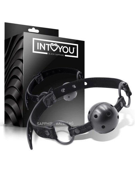 Mordaza de Bola Transpirable Sapphire Cuero Vegano Mordaza de Bola Transpirable Sapphire Cuero Vegano