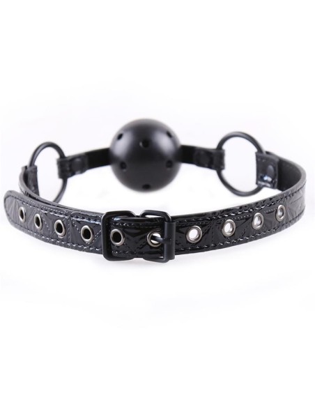 Mordaza de Bola Transpirable Sapphire Cuero Vegano Mordaza de Bola Transpirable Sapphire Cuero Vegano