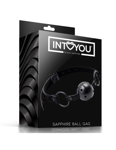 Mordaza de Bola Transpirable Sapphire Cuero Vegano Mordaza de Bola Transpirable Sapphire Cuero Vegano
