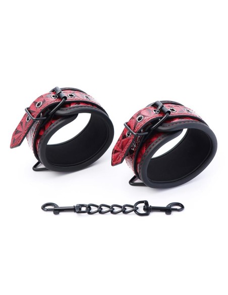 Esposas para Tobillos Acolchadas Ajustable Diamond Cuero Vegano Esposas para Tobillos Acolchadas Ajustable Diamond Cuero Vegano