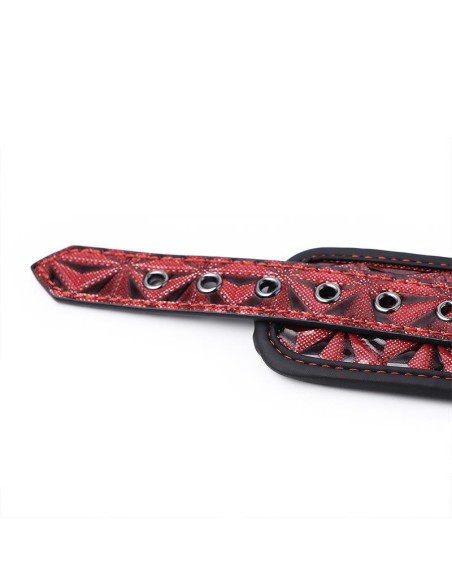 Esposas para Tobillos Acolchadas Ajustable Diamond Cuero Vegano Esposas para Tobillos Acolchadas Ajustable Diamond Cuero Vegano