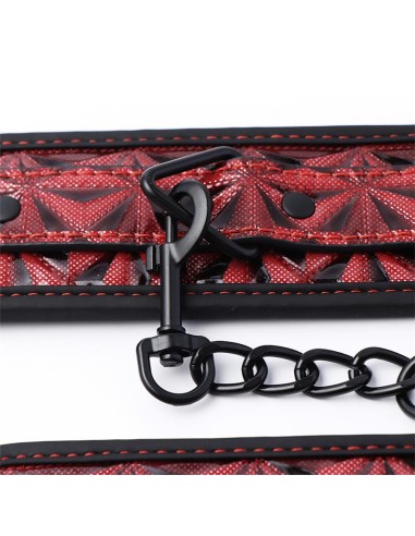 Esposas de Muneca Acolchadas Ajustable Diamond Cuero Vegano