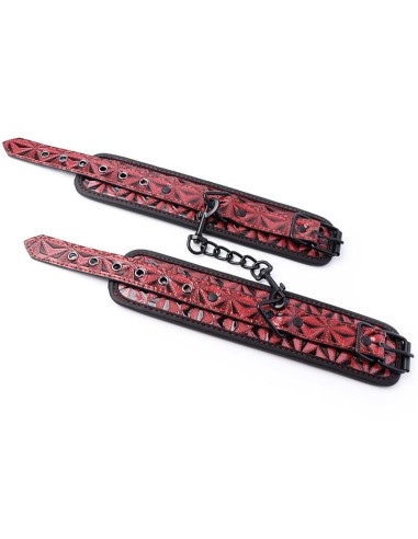 Esposas de Muneca Acolchadas Ajustable Diamond Cuero Vegano