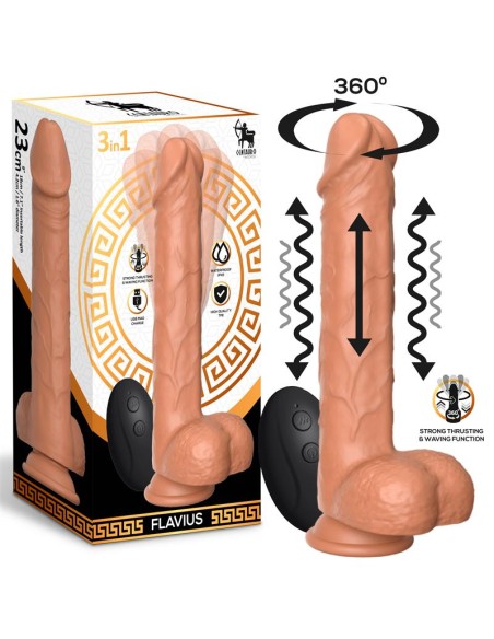 Flavius Dildo con Vibracion Thrusting y Waving 360º 9 23 cm