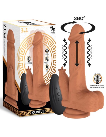 Quintus Dildo con Vibracion Thrusting y Waving 360º 9 23 cm