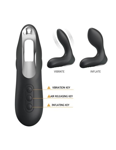 Estimlador Anal Inflable Leonard Silicona USB Negro