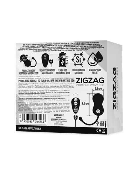 Zigzag Huevo Zigzageante y Vibrador con Control Remoto Zigzag Huevo Zigzageante y Vibrador con Control Remoto