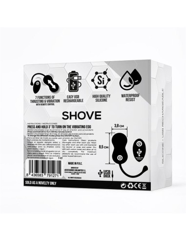 Shove Huevo con Movimiento Thrusting y Vibrador con Control Remoto