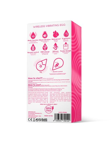 Huevo Vibrador Control Remoto USB Silicona Rosa
