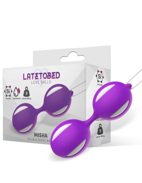 Misha Bola de Kegel Doble Silicona Purpura Misha Bola de Kegel Doble Silicona Purpura