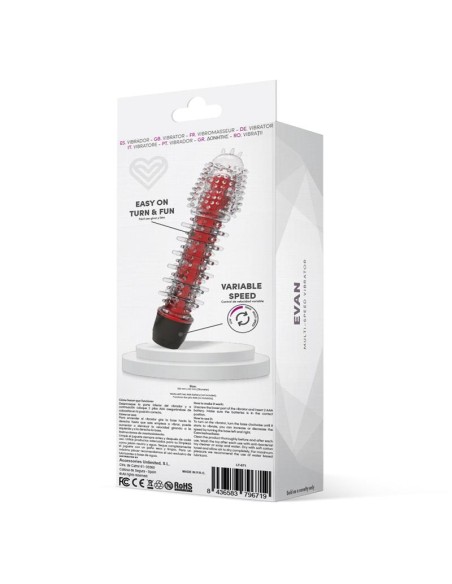 Evan Vibrador Multi Velocidad Rojo