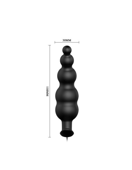 Vibrador Anal Burbujas Negro con Control Remo cl70