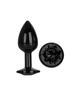 Blackgem Plug Anal Metalico con Joya Talla S Negro 2