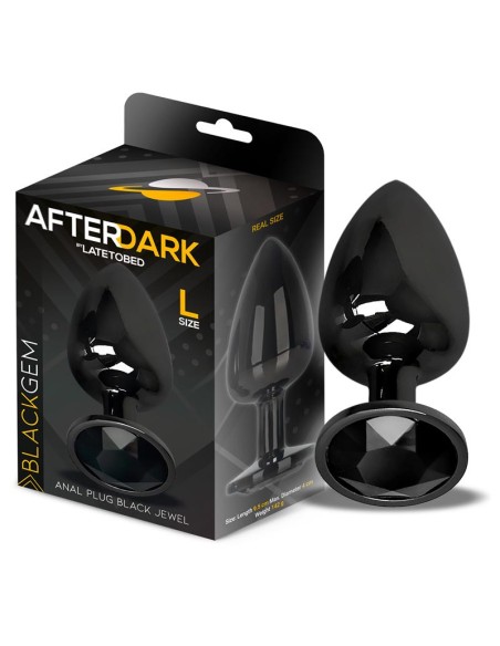 Blackgem Plug Anal Metalico con Joya Negro Talla L Blackgem Plug Anal Metalico con Joya Negro Talla L