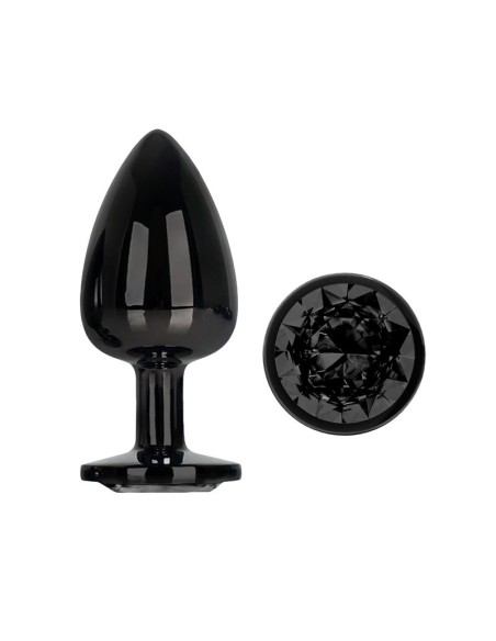 Blackgem Plug Anal Metalico con Joya Negro Talla L Blackgem Plug Anal Metalico con Joya Negro Talla L