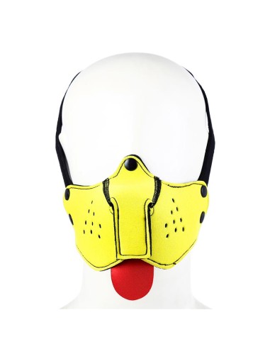 Bozal de Perro de Neopreno Desmontable y Ajustable Amarillo