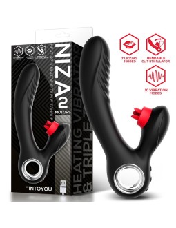 Niza Vibrador con Calor y Triple Lengua Estimuladora de Clitoris
