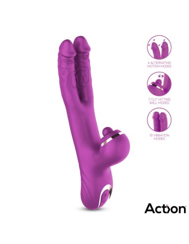 Nico Vibrador con Dildos Alternantes y Bola Percutora 4 Motores