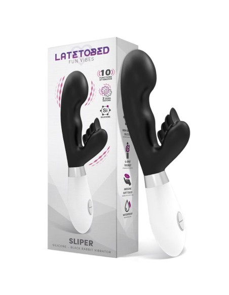Sliper Vibrador Conejito Silicona Negro Sliper Vibrador Conejito Silicona Negro