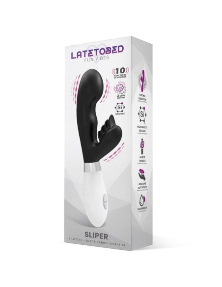 Sliper Vibrador Conejito Silicona Negro Sliper Vibrador Conejito Silicona Negro