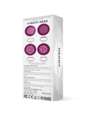 Heady Estimulador con 4 Cabezales Purpura