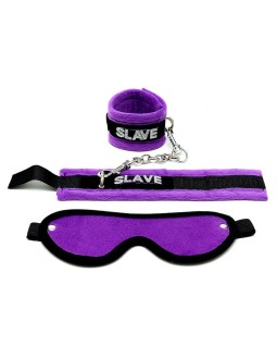Rimba Bondage Play Esposas y Antifaz Color Purpura 2