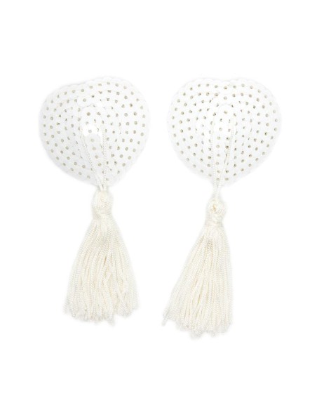 Pezoneras con Lentejuelas y Borla Blanco Pezoneras con Lentejuelas y Borla Blanco