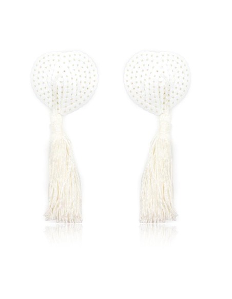 Pezoneras con Lentejuelas y Borla Blanco Pezoneras con Lentejuelas y Borla Blanco