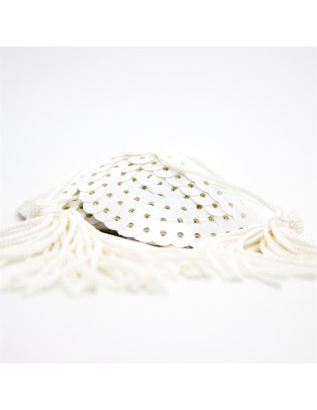 Pezoneras con Lentejuelas y Borla Blanco Pezoneras con Lentejuelas y Borla Blanco