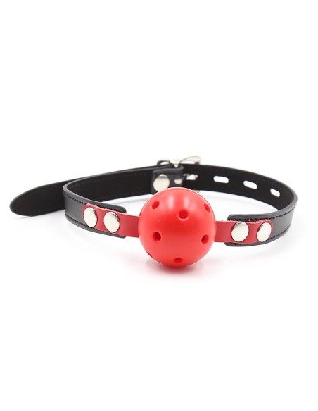 Mordaza de Bola Transpirable Negro Rojo Mordaza de Bola Transpirable Negro Rojo