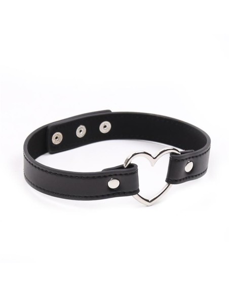 Collar con Aro en Forma de Corazon Ajustable 415 cm Negro