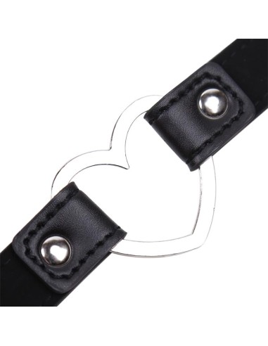 Collar con Aro en Forma de Corazon Ajustable 415 cm Negro