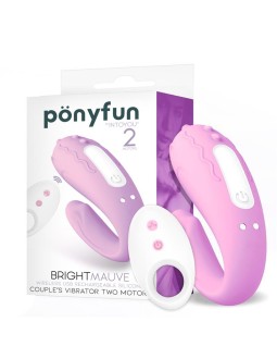 Brightmauve Vibrador para Parejas Doble Motor Control Remoto USB Silicona