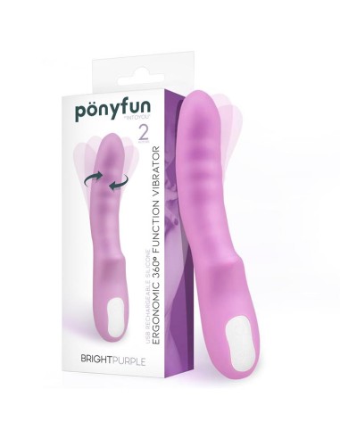 Brightpurple Vibrador y Rotador Doble Motor 360º USB Silicona