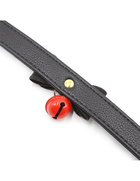 Collar con Lazo y Cascabel 44 cm Negro Rojo