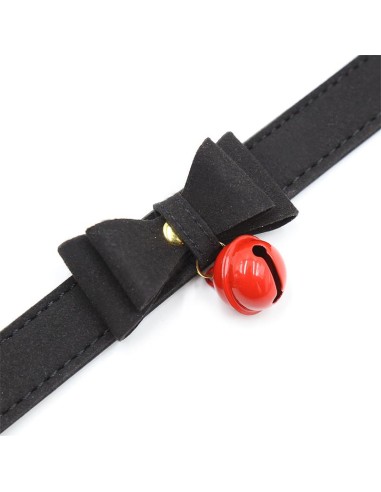 Collar con Lazo y Cascabel 44 cm Negro Rojo