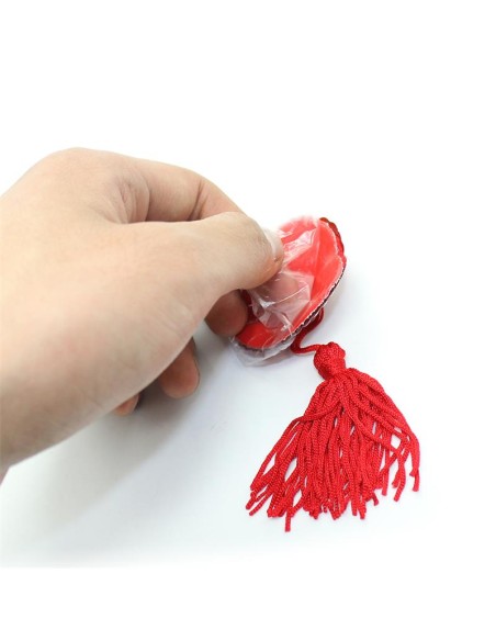 Pezoneras Forma Corazon Autoadhesivas con Lentejuelas Rojo