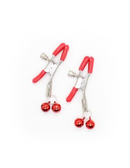 Pinzas para Pezones con Cascabeles Metal Rojo 2